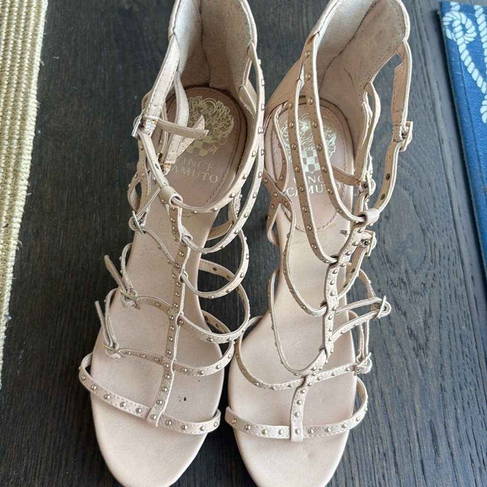 Vince Camuto cream color 5 inches w/ front front platform.